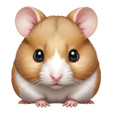 Cinematic Noble Brown and White Banded Hamster Portrait Emoji, Poised and regal, with a tiny, compact build and a uniquely patterned coat of warm brown and crisp white bands, deep-set soulful dark eyes, Simplified yet sharp and sophisticated features, highly detailed, glowing with a soft, dignified glow, high shine, intelligent and charming, stylized with an air of distinctive elegance, focused and attentive, soft glowing outline, capturing the essence of a watchful and confident rodent, so majestic it feels as though it could scurry out of the screen with effortless authority! sticker