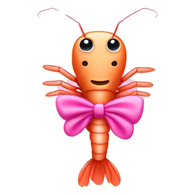 shrimp wearing a pink bow sticker