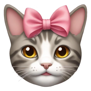Cat with a bow on its head sticker