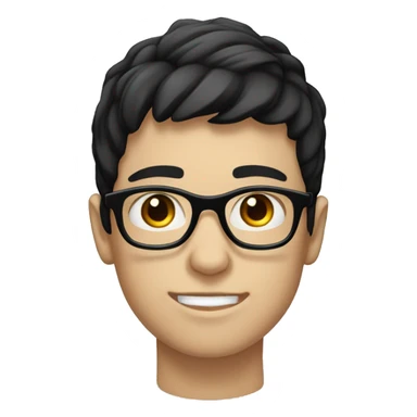 A white-skinned boy with black hair wearing round glasses  sticker