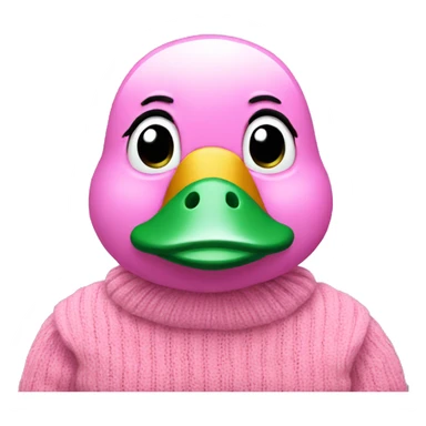 Duck wearing pink sweater sticker