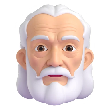 very old man with wrinkles and white hair sticker