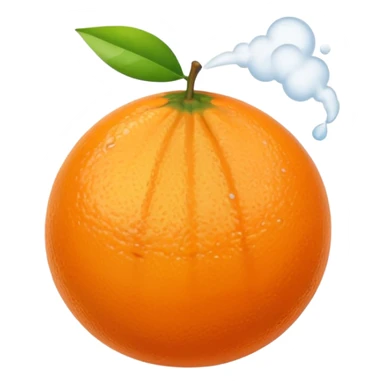 Orange fruit with steam flat  sticker