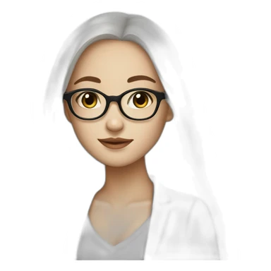 Lovely girl with white skin and glasses and black long hair and black eyes sticker