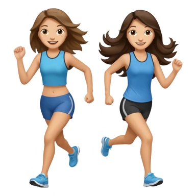 I want 2 women holfing hands running in sdame direction, one is brunette sticker