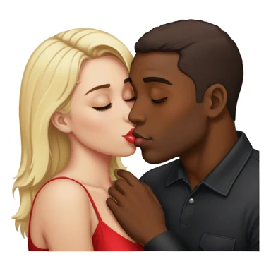 dark man kissing blonde woman sticker