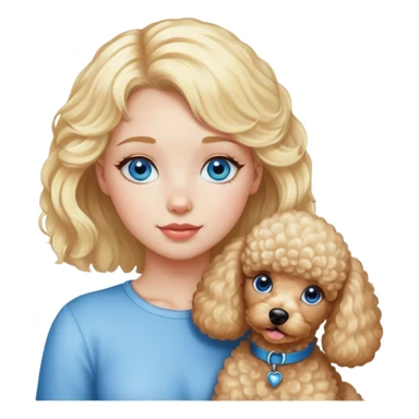 Poodle with a blondie blue eyed girl sticker