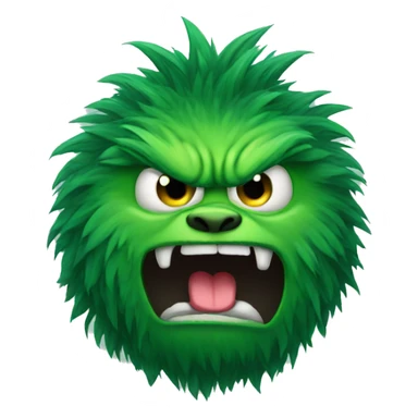 green angry hairy monster sticker