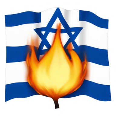 israeli flag flame sticker