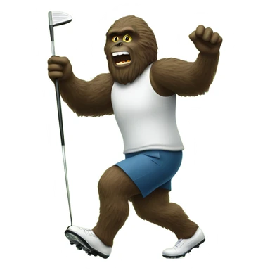 Big foot playing golf sticker