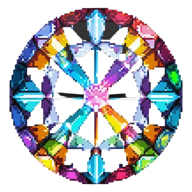 round cut rainbow gemstone with colorful prismatic effect sticker