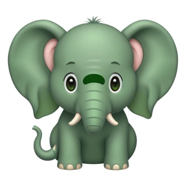 green furry elephant sticker
