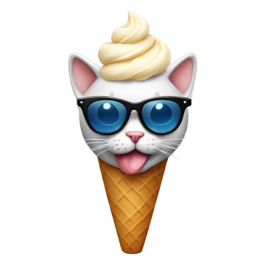 Cat with sunglasses eating icecream  sticker