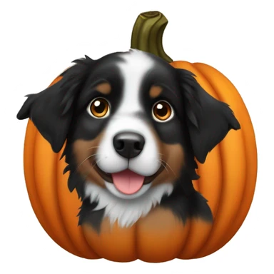 black australian shepherd puppy in a pumpkin sticker