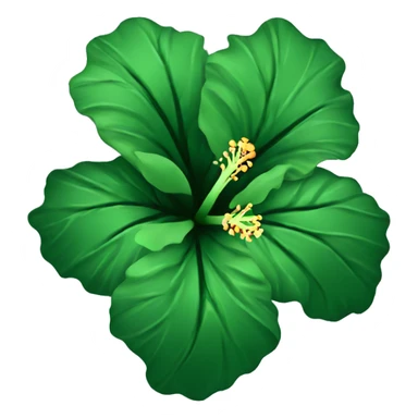 Dark green hibiscus flower sticker