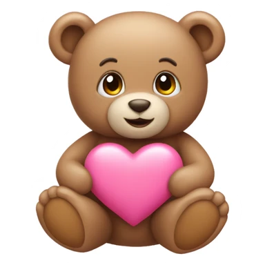 Pink heart with teddy bear sticker