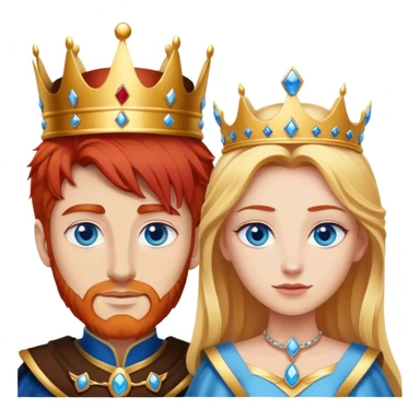 Red hair king, blonde queen, blue eyes sticker