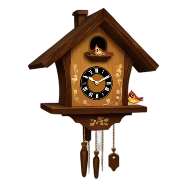 vintage cuckoo clock sticker