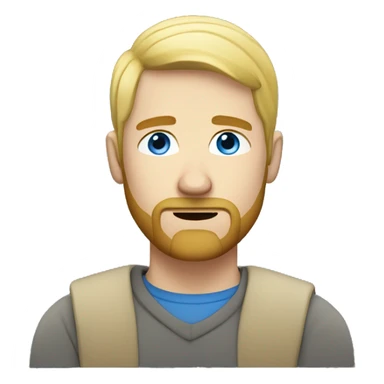 bored blond man with short hair a light blond beard and blue eyes  sticker