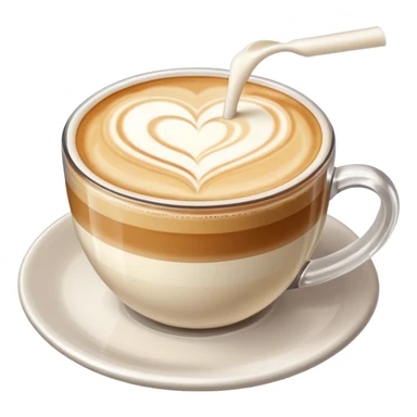 Latte art sin la taza, solo el diseño con leche sticker