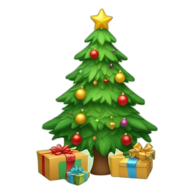 christmas tree with gifts at the bottom sticker