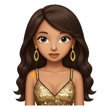 Mya, R&B Singer with long dark brown hair  sticker