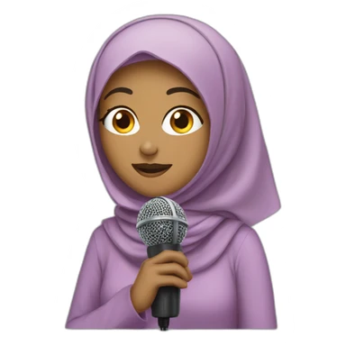 hijab with microphone sticker