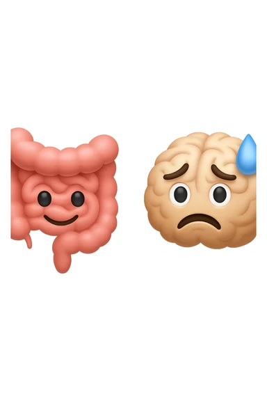 emoji 3d stile iphone di intestino e cervello stressato 3d sticker