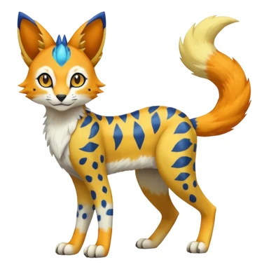 Colorful Meloetta-Sergal-Serval-Genet-Pokémon-Digimon-Fakémon-fusion-hybrid-creature sticker