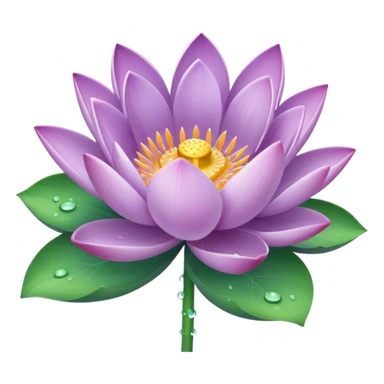 Lilac lotus with stem sticker