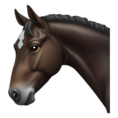 Elegant dark brown horse with diamond details  sticker