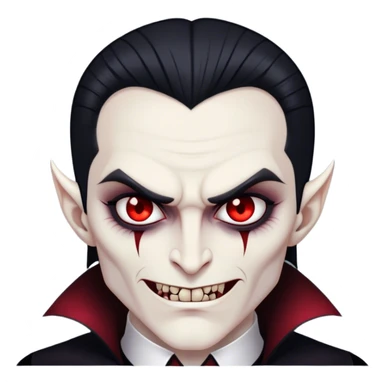 A vampire lord with hollow cheekbones, long black nails, and a cold, menacing smirk sticker