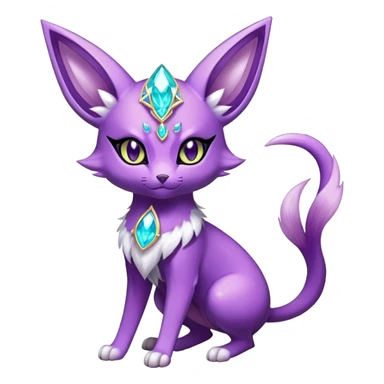 Shiny Exotic Elemental Espeon-Persian-Pokémon-Fakémon-hybrid-creature (full body) sticker