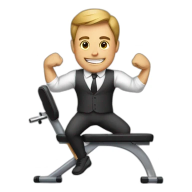 man in suit working out in gym sticker