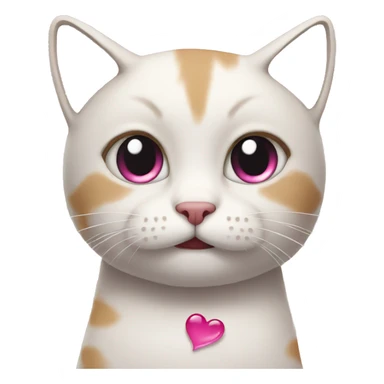 Cat with tears and pink love sticker