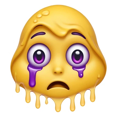 Wide eyes / Shadow to represent fear. make it a yellow emoji with purple sweat dripping down the head sticker