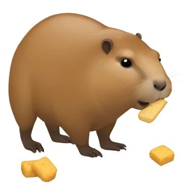 Capybara eating snacks sticker