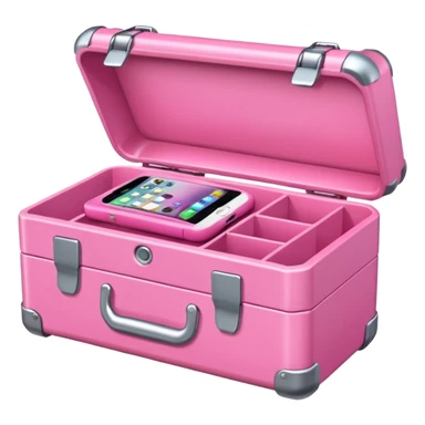 girly cellphone with a pink toolbox sticker