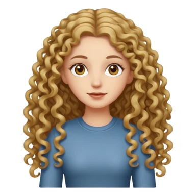 Long curly hair hazel eyes fit white girl full body  sticker