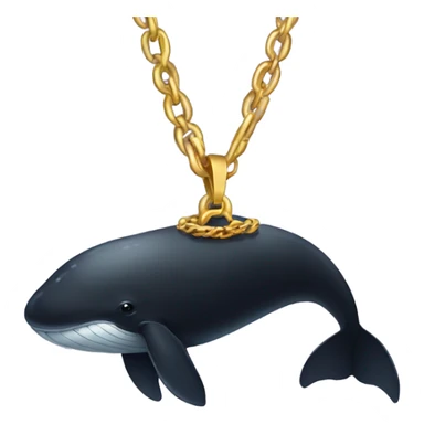 Black whale with gold chain sticker