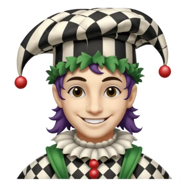 make a black and white jester sticker