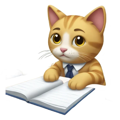 Cat taking exam sticker