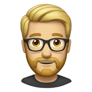 adult man face with blonde hair and beard and spects  sticker