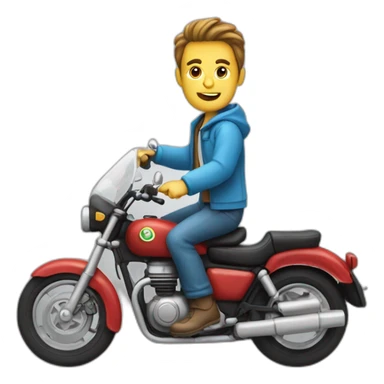 Un homme sur une moto sticker
