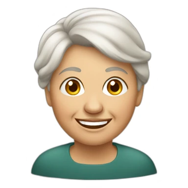 Old latvian woman with short hair smiling sticker