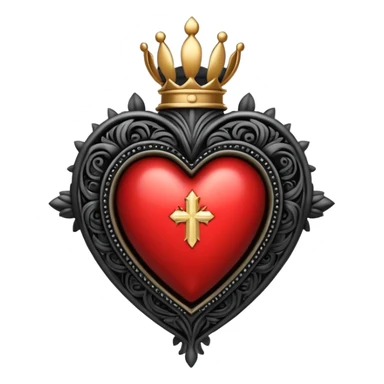 metal music style black Sacred heart sticker
