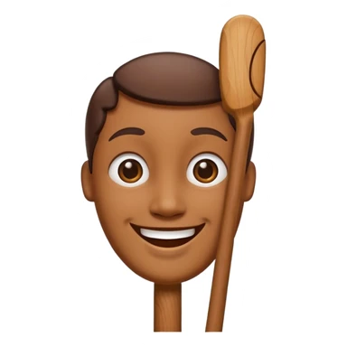 Wooden stick with a face sticker