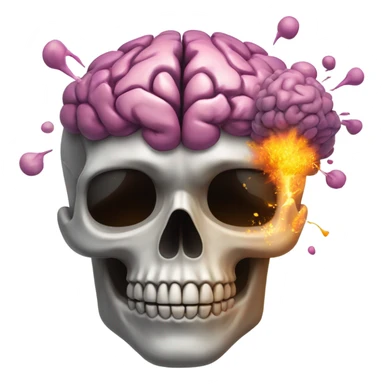 Mix the skull emoji and the mind blown emoji together  sticker