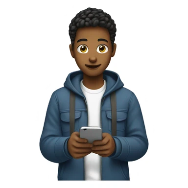 Teenager scrolling on a smartphone sticker