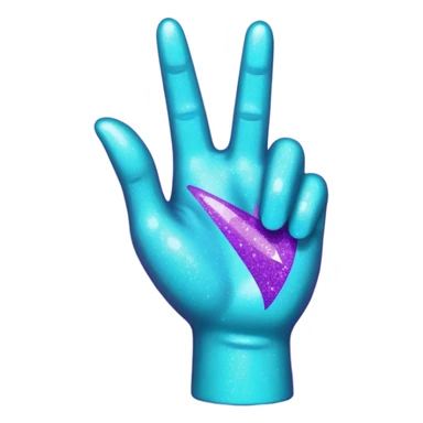 Glitter Roxo e Ciano Mão apontando para direita sticker